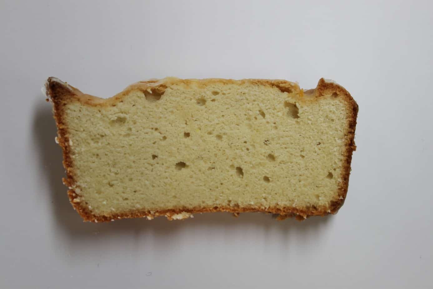 slice of a basic pound cake made from scratch
