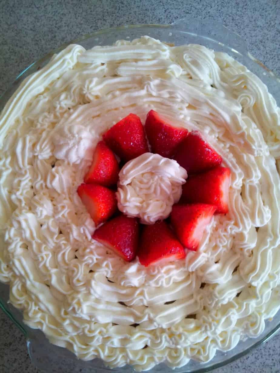 Tres Leches or three milk cake with strawberries